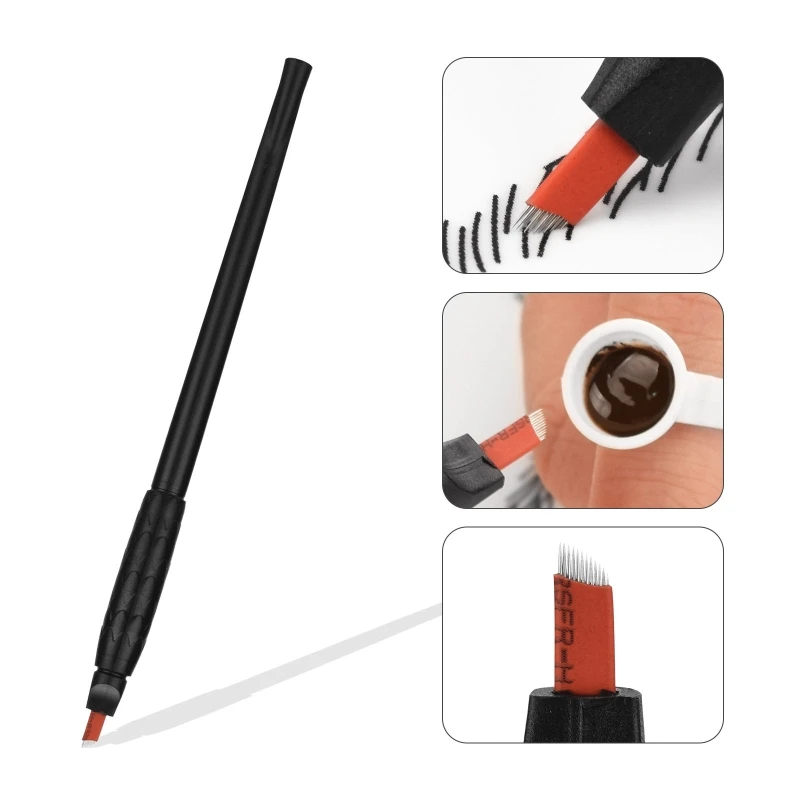 

Одноразовая тату-ручка, 12 пин, полуперманентный макияж, подводка для глаз, микроблейдинг бровей