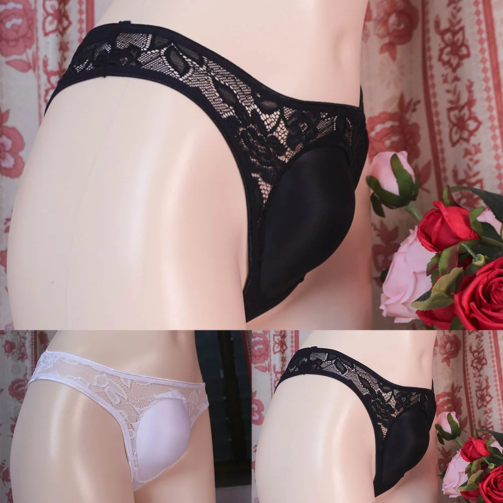 Мужские скрывающие кружевные трусики с Т-образной спинкой корректирующие трусы