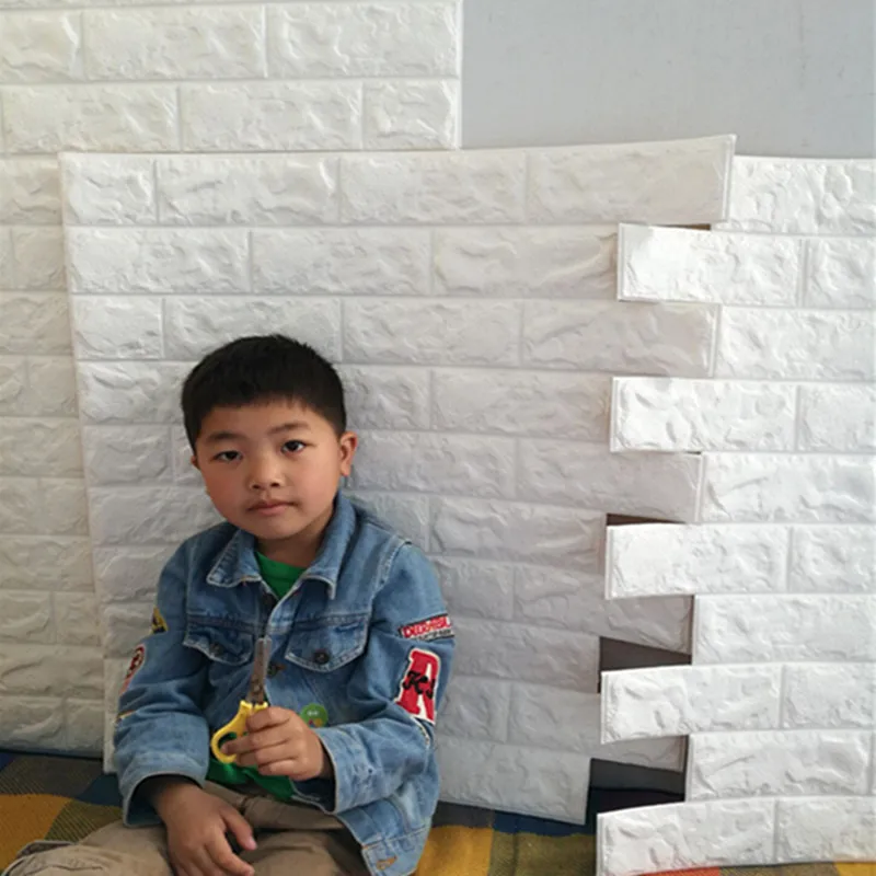 

10pcs 3D Brick Wall Stickers DIY Self Foam Waterproof Decor Wall Covering Wallpaper For TV Background Kids Living Room