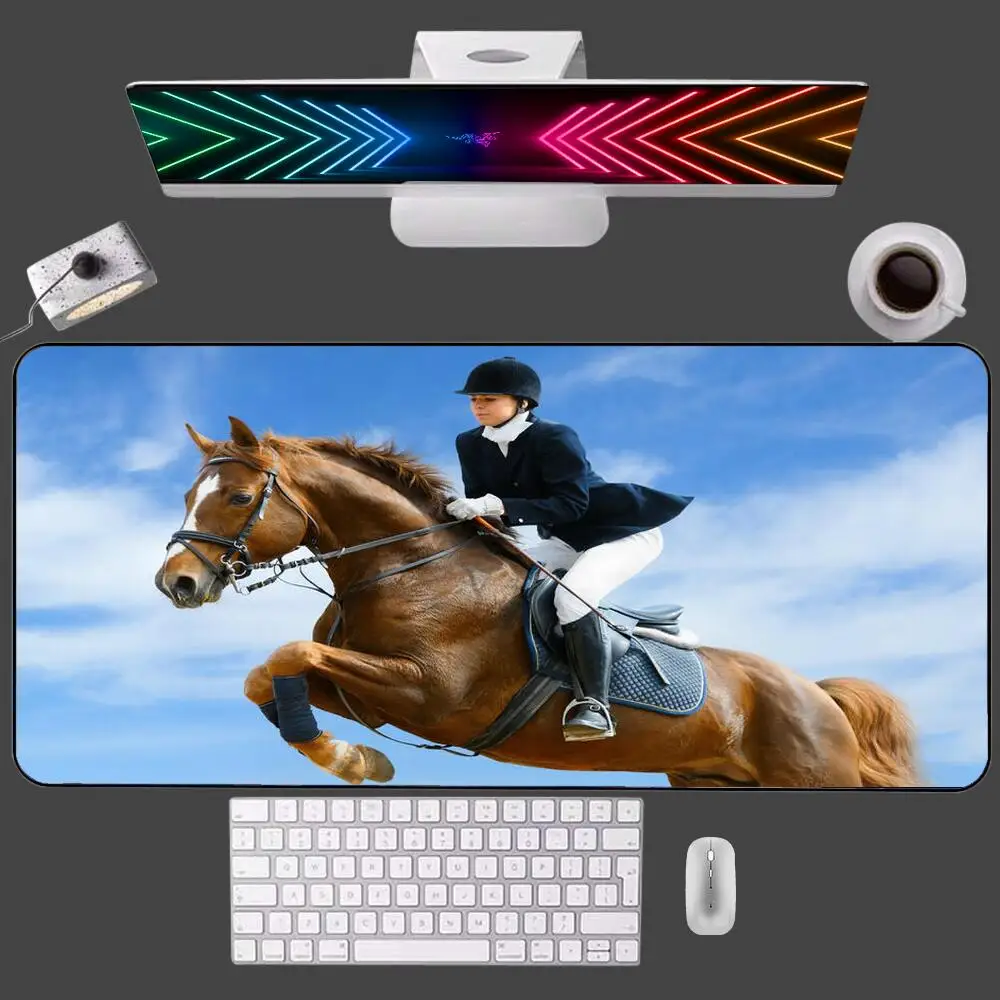 

Horse Racing Gaming Mouse Pad Notbook Gamer Large Keyboard Rubber XXL Computer Carpet Desk Mat PC Gamer Offices MousePad 100X50