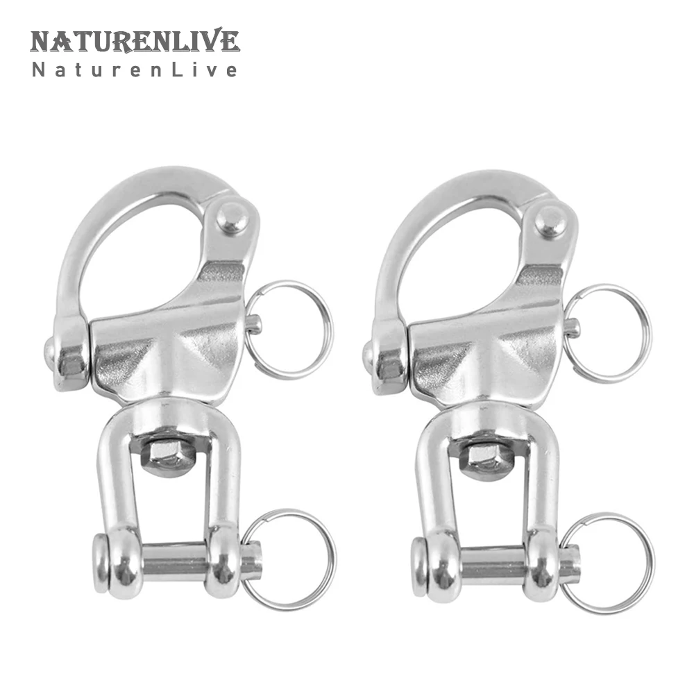 

2/4Pcs Swivel Snap Shackle 316 Stainless Steel Quick Release Diving Clips Swivel Snap Hook for Sailboat Spinnaker Halyard Yacht