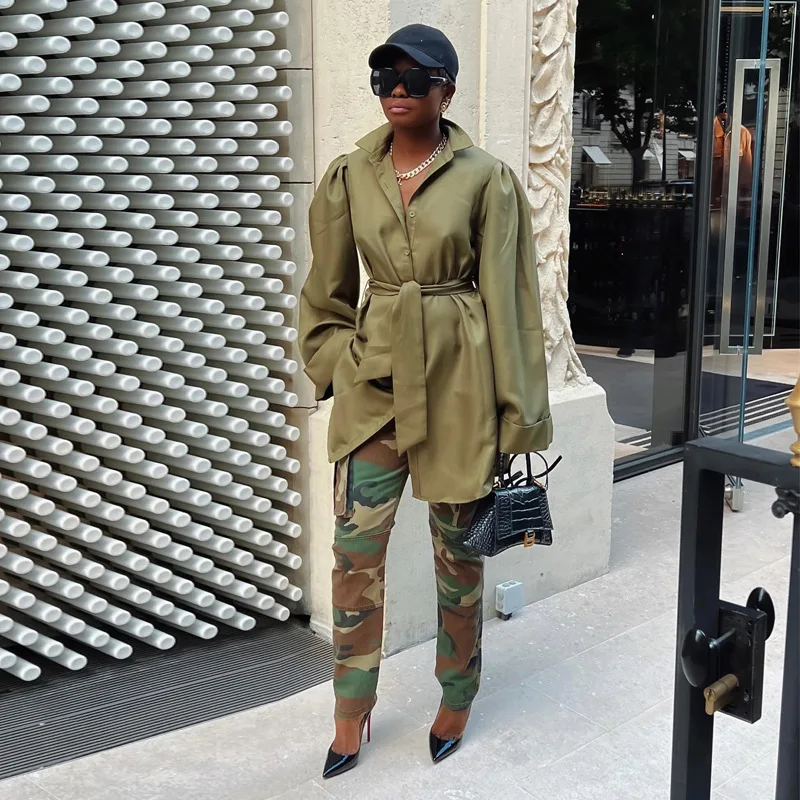 

Женское зеленое пальто, куртка с длинным рукавом, однобортная, на шнуровке, модная женская элегантная приталенная куртка, 2022