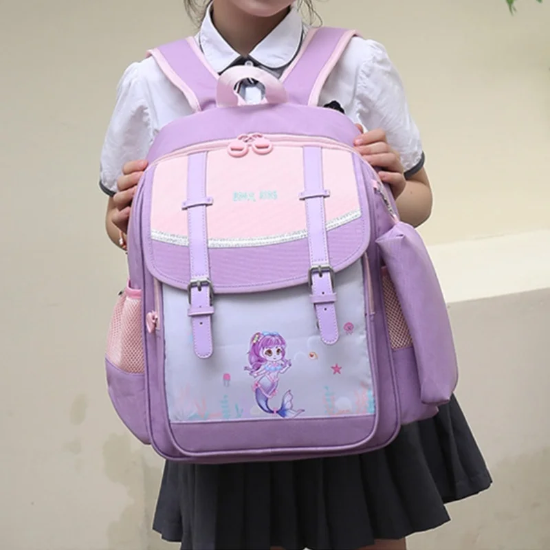 Children Cartoon British Style Fashion Backpacks New Girl Princess Mermaid Boy Dinosaur Cute Large Schoolbags Kids Pencil Bag