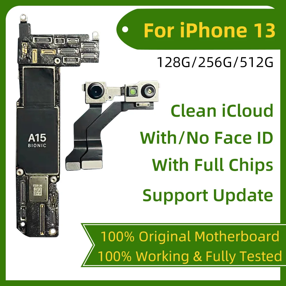 Original Clean iCloud Mainboard For iPhone 13 Pro Max Motherboard With Face ID iphone mini Logic Board unlocked |