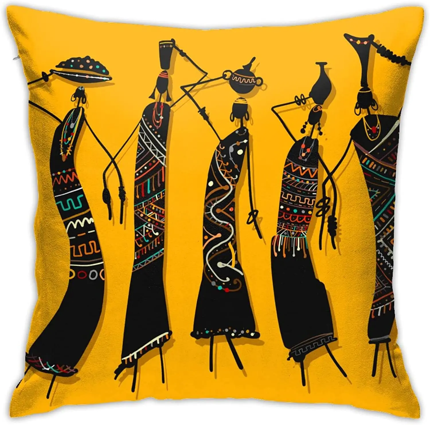 

Creative African Culture Throw Pillow Covers 18x18 Inches Pillowcase for Decor Sofa Cushion Bed Living Room Bedroom Home