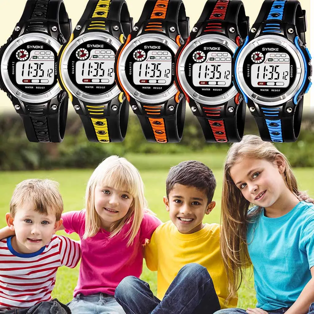 Two-color Large Screen Student Children's Sports Waterproof Electronic Watch Children's Electronic Watches Relogio Montre