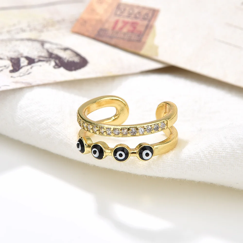 

Stainless Steel Evil Eyes Rings For Women Men Gold Color Party Ring Female Male Finger Fashion Jewelry Gift