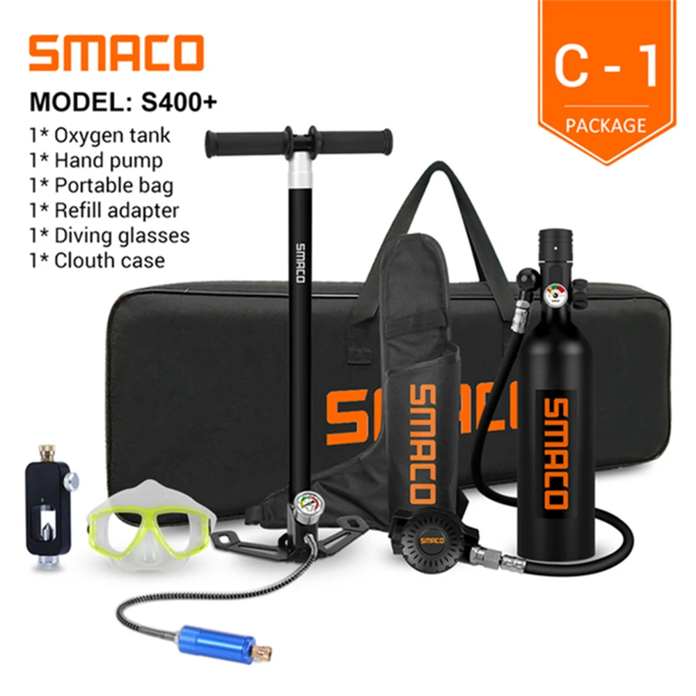 SMACO S400PLUS мини-резервуар для подводного плавания и маска дайвинга полное