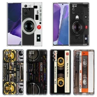 case for samsung galaxy note 20 ultra 5g 10 lite plus 8 9 a70 a50 a01 a02 a30 clear cover retro camera circuit board music tapes
