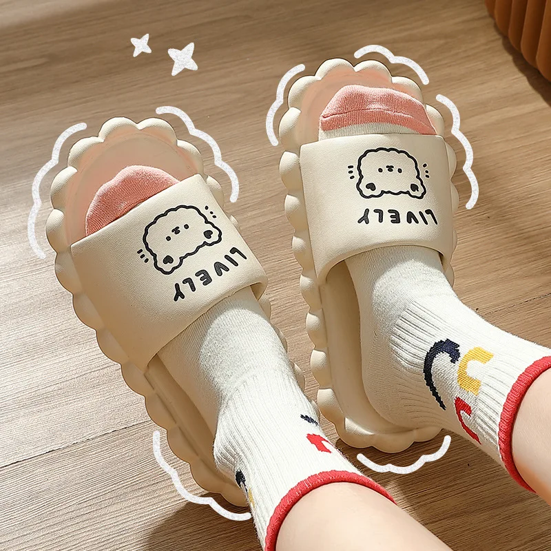 

Japanese Style EVA Slippers Step on Women's House Cute Couples Indoor Bathroom Home Slippers Non-slip Men's Slides Slippers