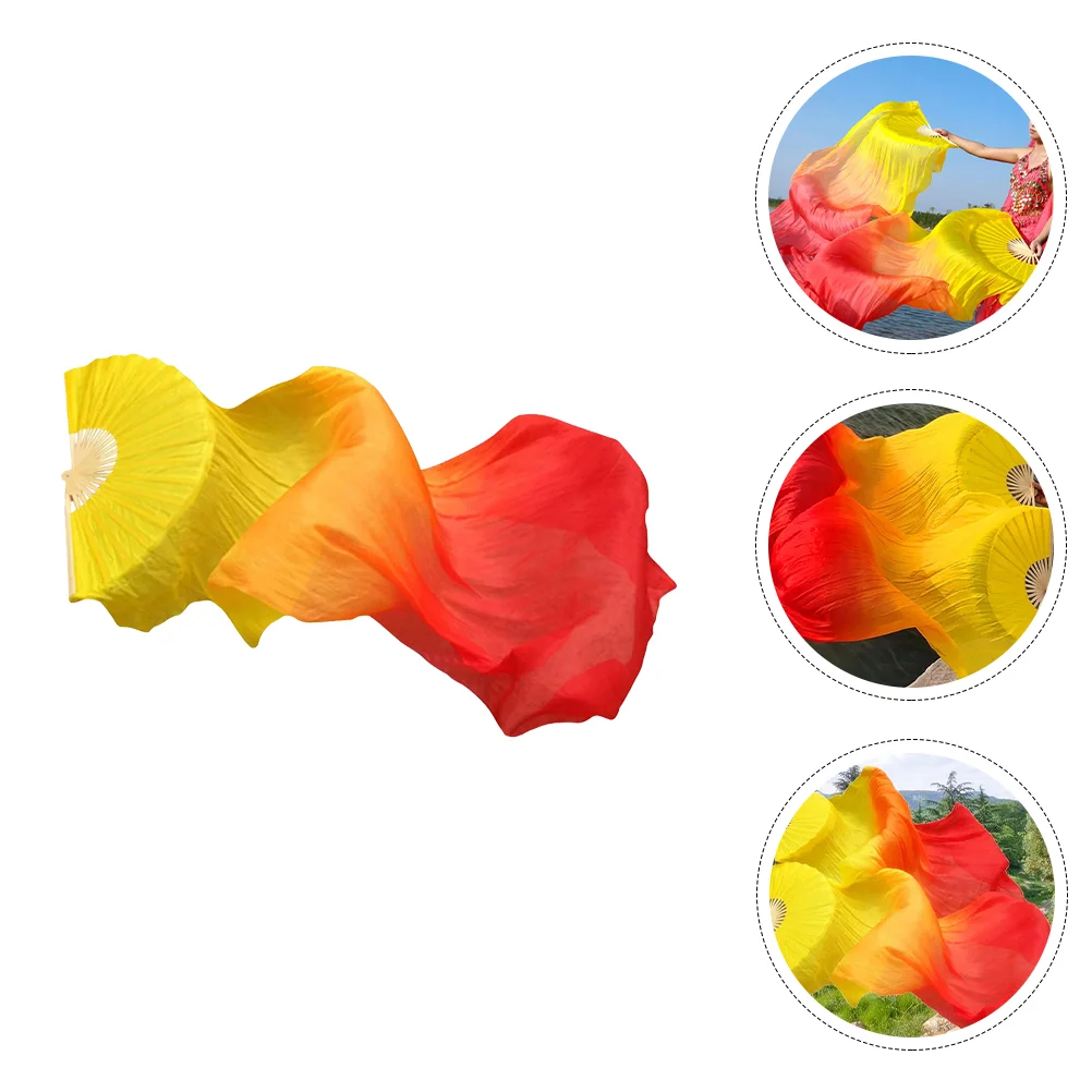 

Yangko Fan Imitation Silk Dance Child Worship Flags Square Bamboo Lengthen Folding
