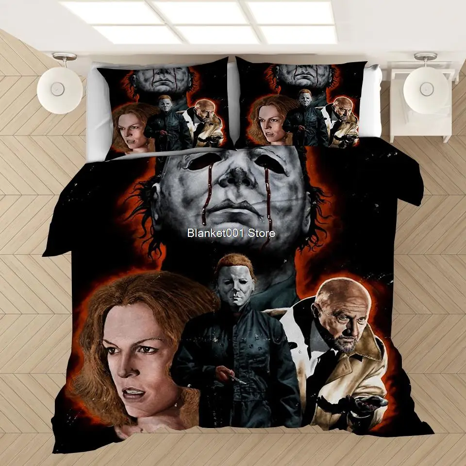

Horror Michael Myers 3D Printed Bedding Set Duvet Covers Pillowcases Comforter Bedding Set Bedclothes Bed Linen