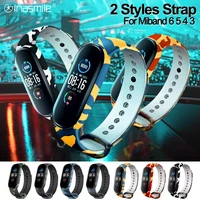 excellent camouflage printing wristband for xiaomi mi band 6 5 4 3 silicone watch strap for miband 6 5 4 3 replacement bracelet