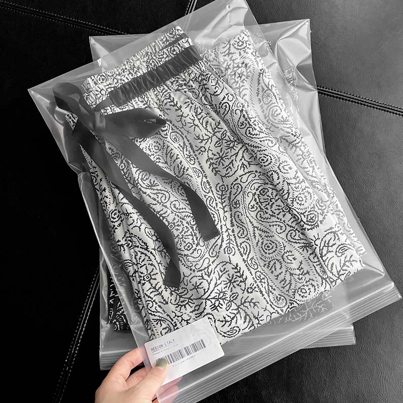 

Women Chic Fashion Broken Flower Loose Wide Leg Pants Vintage High Elastic Waist Drawstring Female Trousers Mujer