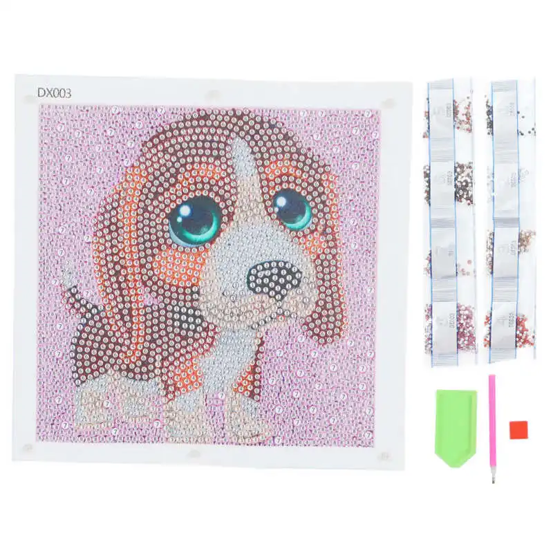 

Rhinestone Painting Cartoon Puppy Dazzling Glittering Help Reduce Stress Strong Viscosity DIY Room 5D Rhinestone