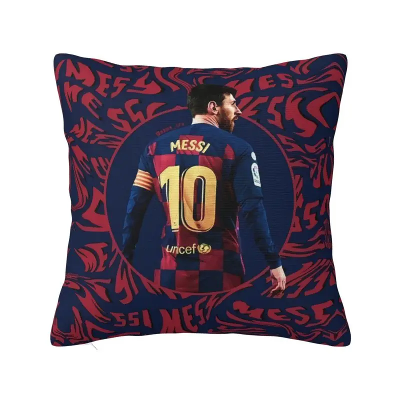 

Messied Soccer Cushion Cover 45x45cm Football Argentina Soft Nordic Throw Pillow for Car Sofa