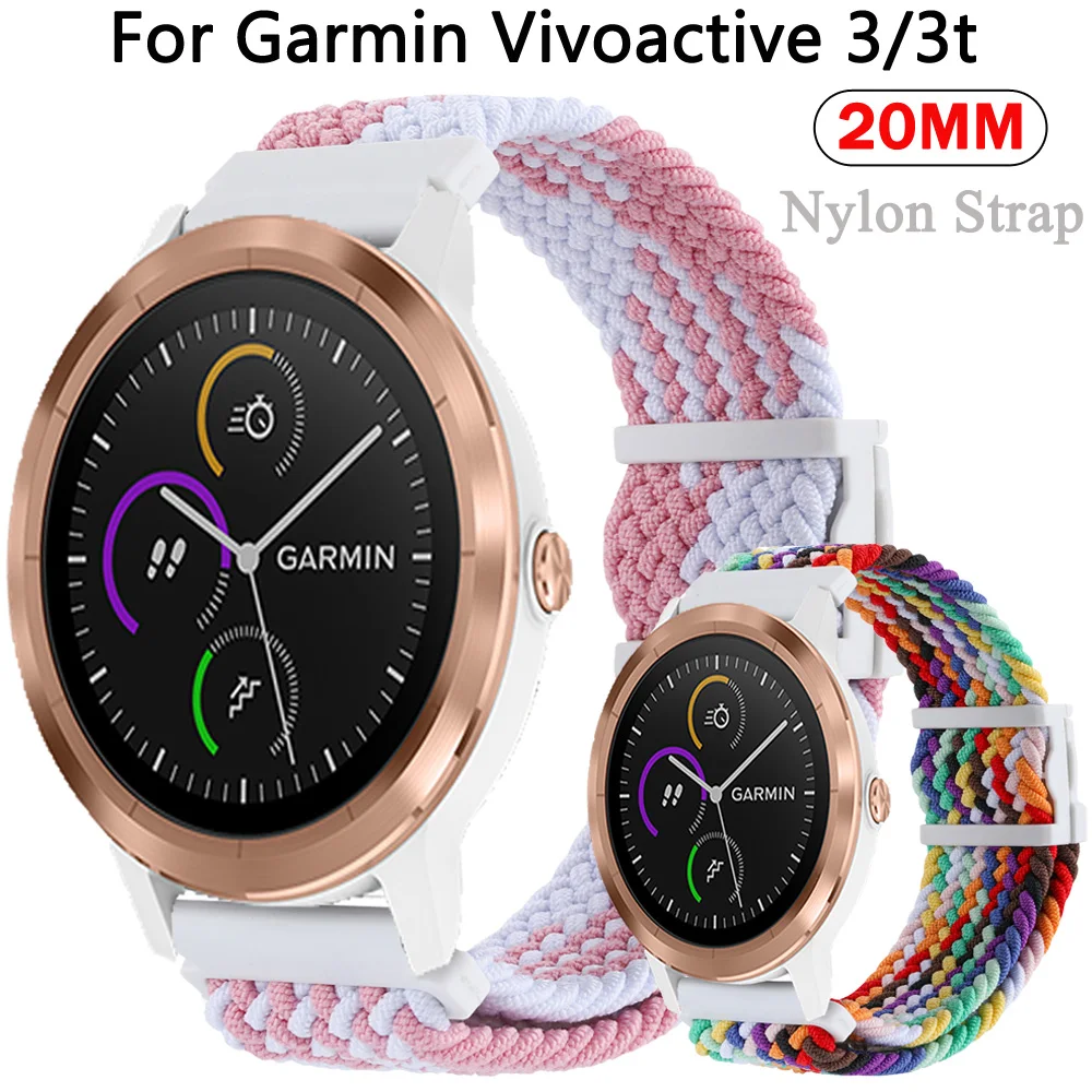 

Ремешок 20 мм для наручных часов Garmin Vivoactive 3 3t шнур 2 plus SQ Vivomove HR смарт-браслет Forerunner 245 645 55 ремешок для часов нейлоновый браслет