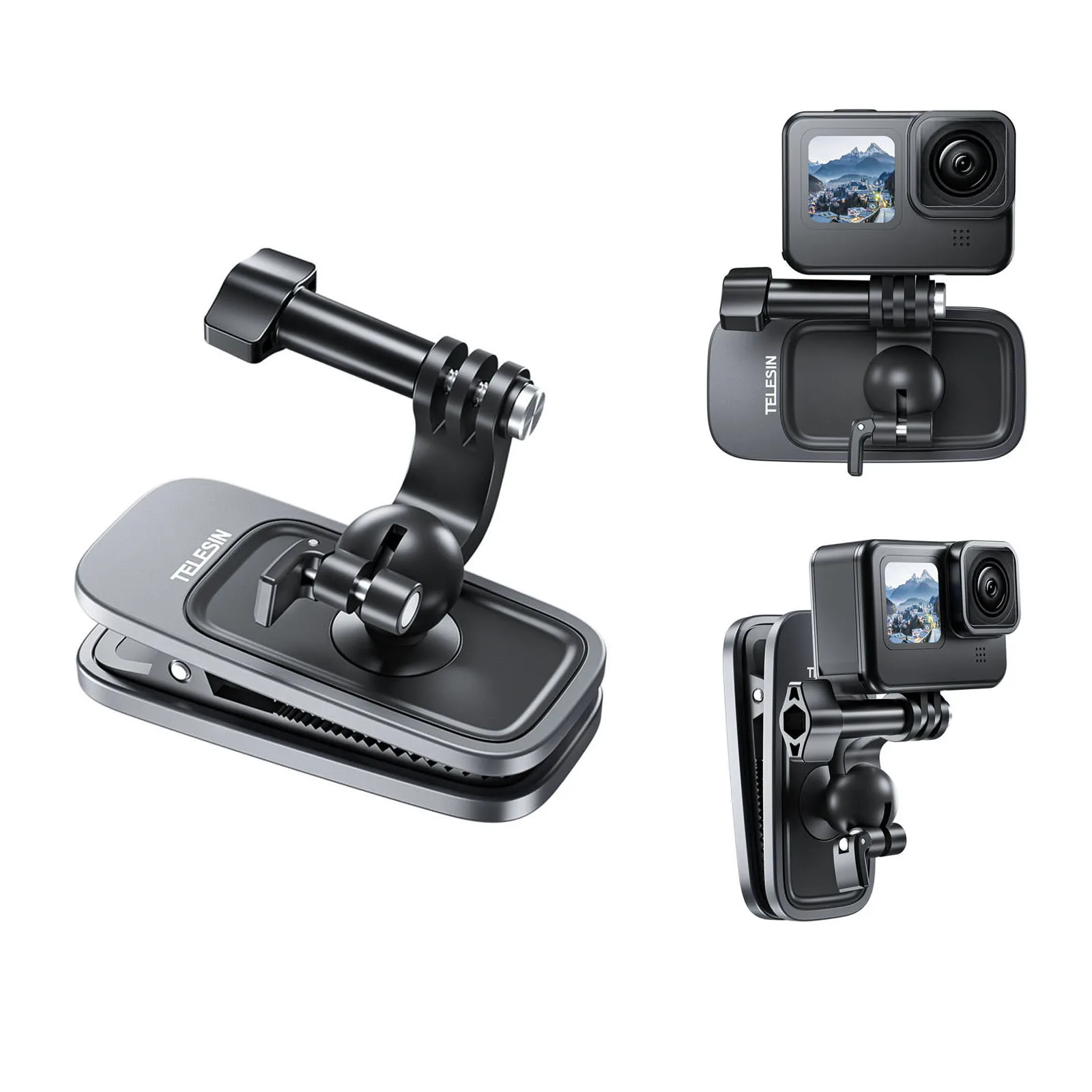 

Крепление для рюкзака TELESIN для GoPro Hero 11 10 9 8 7 6 5 Insta360 DJI Action