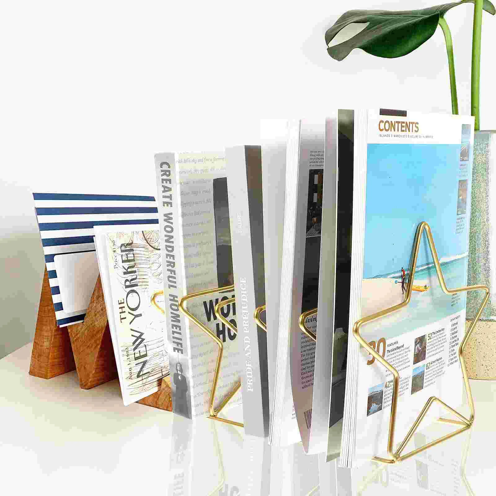

Shelf Record Holder Albums Metal Bookshelf Newspaper Iron Stand Office Table Top