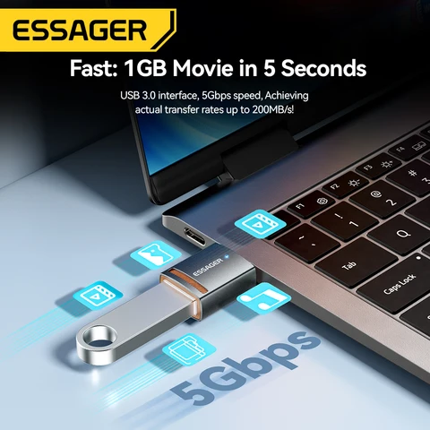 Essager USB 3.0 адаптер OTG USB A «мама» на тип C «папа» конвертер для Macbook pro Air Samsung S20 S10 USB OTG разъем