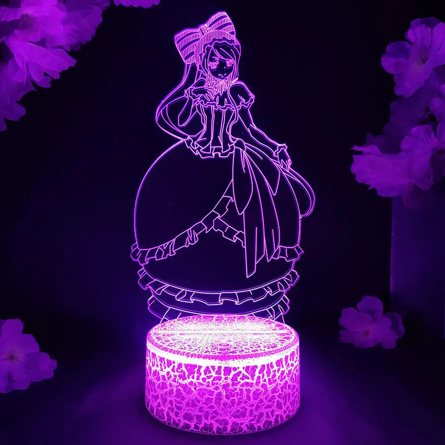 

Shalltear Bloodfallen LED Anime Figure Light Women Bedroom Decoration Manga Gift Holiday Atmosphere Lighting Gadgets Overlord