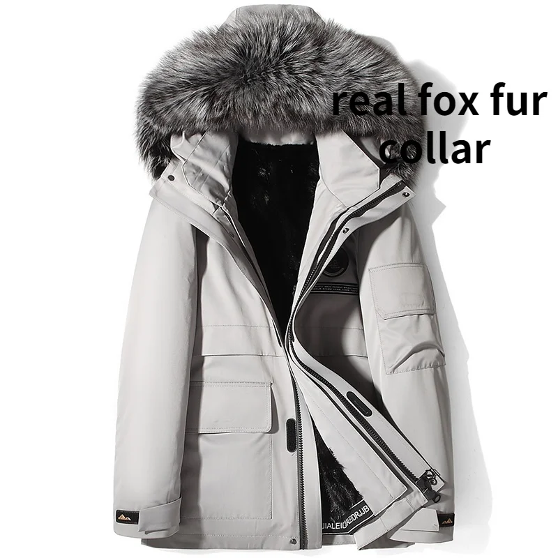 

2023 New Real Mink Liner Coat Men Warm Hooded Parkas Fox Fur Collar Jacket Men's Clothing Parka Veste Homme WPY4417
