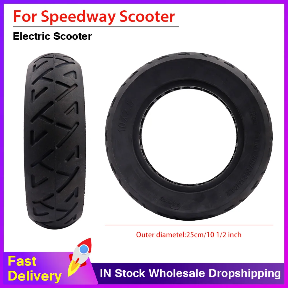 

Durable Tire for Speedway 10x2.50 Solid Tyre Electric Scooter Absorber Damping Tyre Explosion-proof Tires Advanced