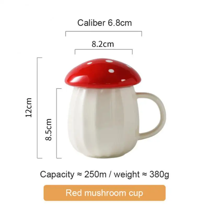 New Style Creative Cartoon Mushroom Theme Water Bottle Mug Cup Ceramic Material Grey And Red Two Colors 250ML | Дом и сад