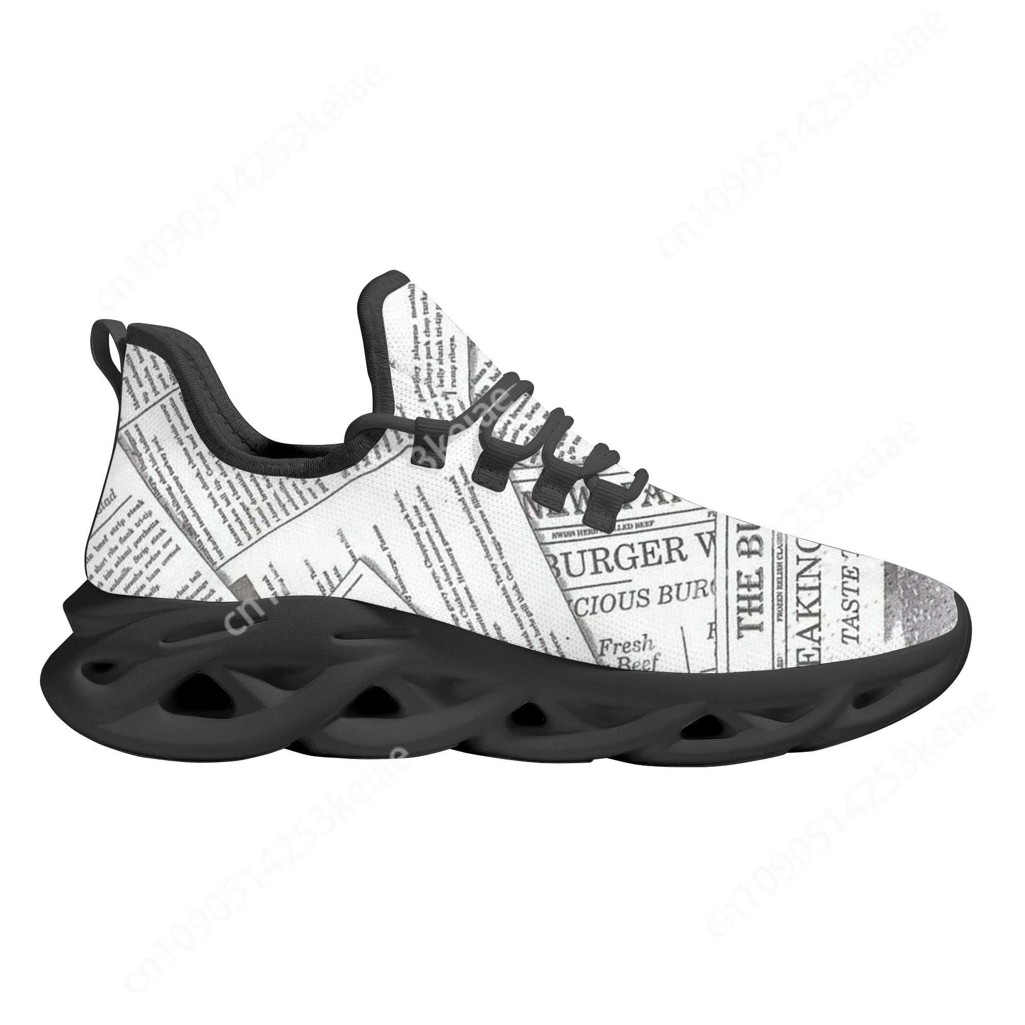 Custom Made Simple Newspaper Print Platform Blade Shoes Tennis Brand Sneakers WoMen Casual Running Footwear Zapatos