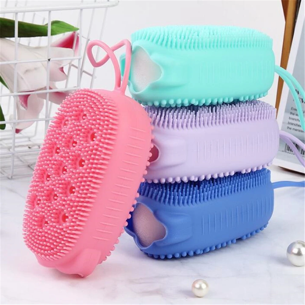 

Silicone Body Scrubber Bath Exfoliator Scrub Sponge Shower Brush Skin Care Exfoliating Cleaner Dead Skin Remover Bathing Tools