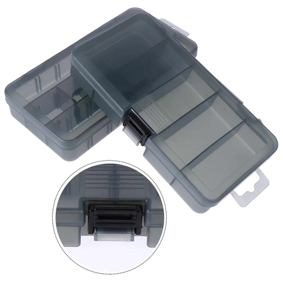

2 Pcs Bait Box Clear Plastic Container Fishing Parts Transparent Tackle Storage Bracket Pp