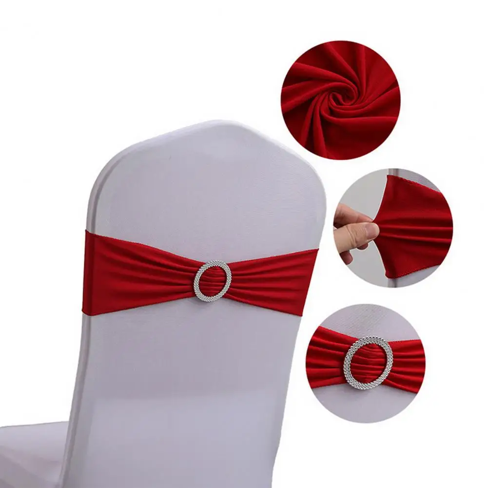 

Chair Bowknot 10Pcs Beautiful High Elastic Easy to Install Wedding Ceremony Dining Chair Back Band Ribbon Home Decor