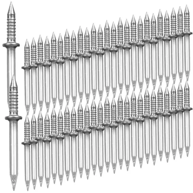 

Cement Nails No Trace Double-Headed Sheep Horn Nails Set Sturdy Rustproof Carbon Steel Nails Set for Skirting Line Cement