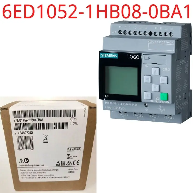 

6ED1052-1HB08-0BA1 Brand New LOGO! 24RCE, logic module,display PS/I/O: 24V AC/DC 24V/relay, 8 DI/4 DQ, memory 400 blocks
