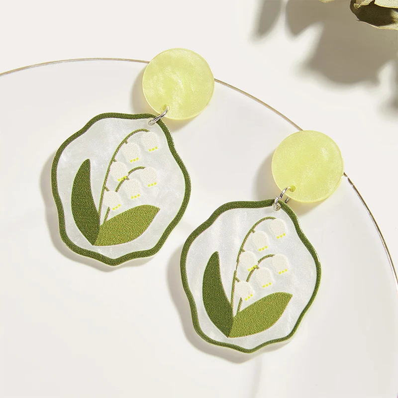 

Trendy Bluebell Flower Earring Three-dimensional Pattern Cute Acrylic Earrings Pendientes Mujer 2022 Fiesta Pendientes Colgantes