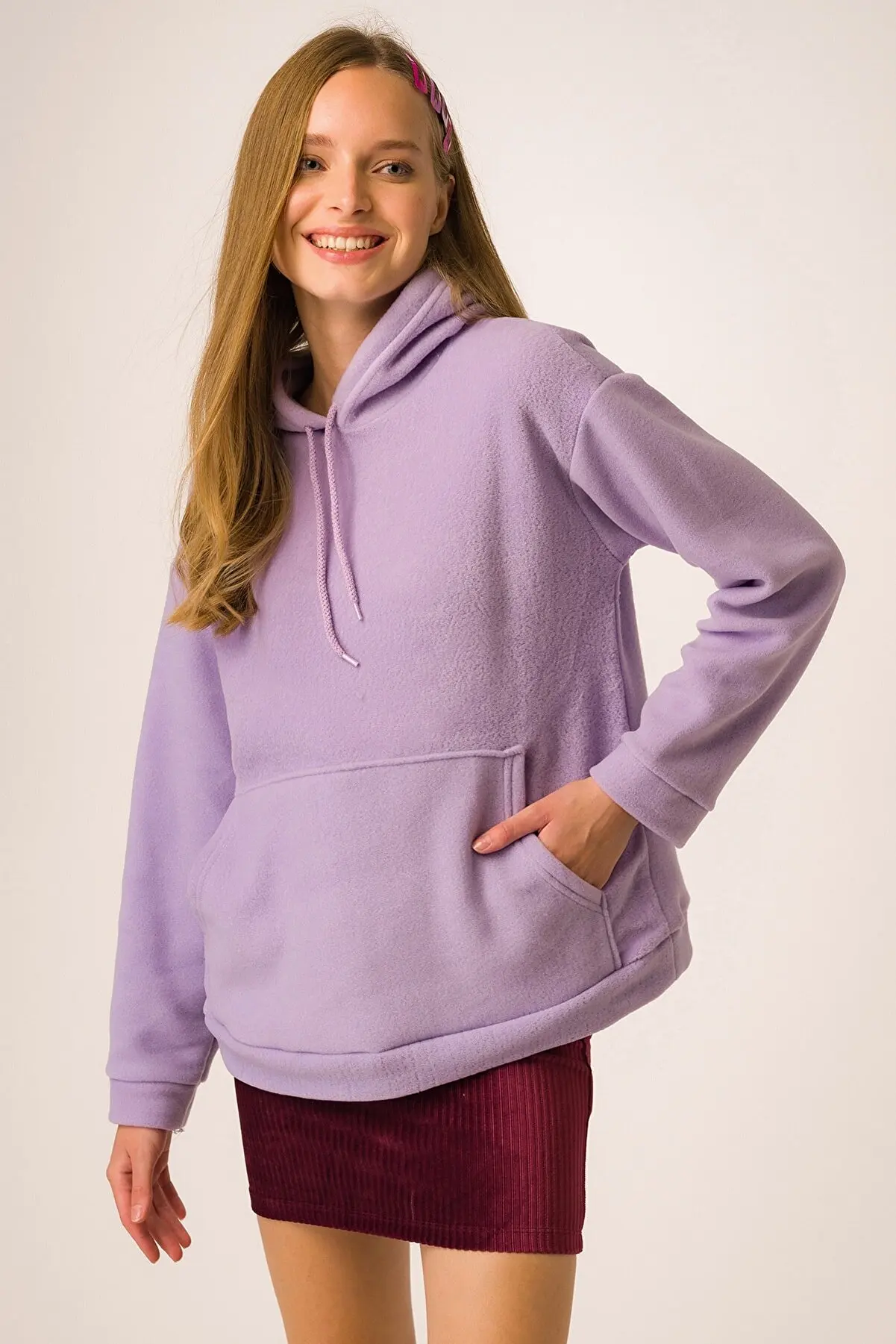 

Purple Hooded Kangaroo Mobile WOMEN's fleece Sweatshirt Female CLOTHING WOMEN CLOTHES SWEATSHIRTS HOODIES FOR WOMEN 66402206