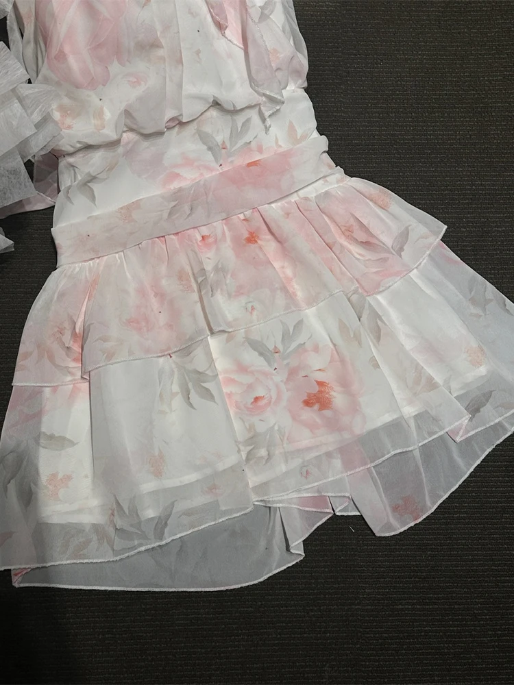 Женское винтажное платье-трапеция без рукавов розовое платье-мини с цветочным