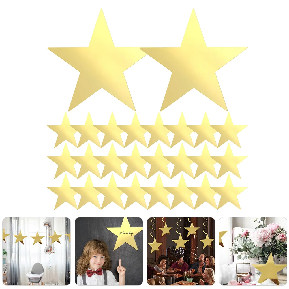 

120 Pcs Confetti Festival Ornament Paper Star For Party Gold Decor Wedding Stars Signature Board Cutouts Scene Props
