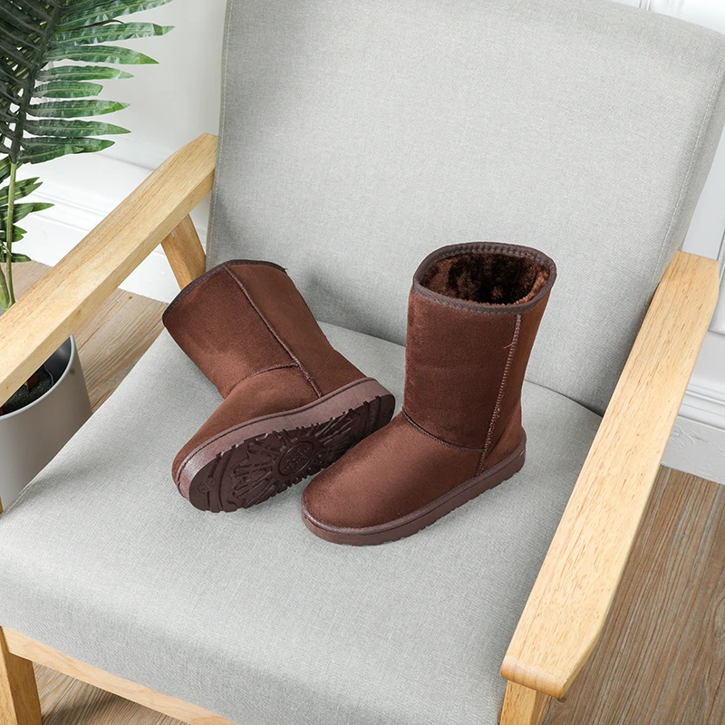 

2022 Brief Slip-on Mild-Calf Soft Flock Anti-Slip Snow Boots Women Winter Boots Female Snow Shoes Platform Shoes Women Boots