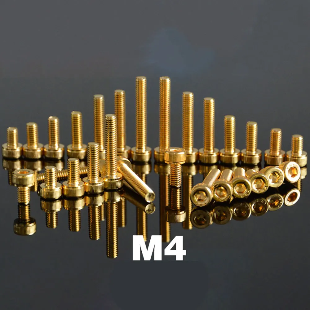 

M4 x 6 8 10 12 14 16 20 25 30 мм Золотой 12-дюймовый шестигранный винт из легированной стали с головкой «сделай сам» Автомобильная модель крепеж для мебе...