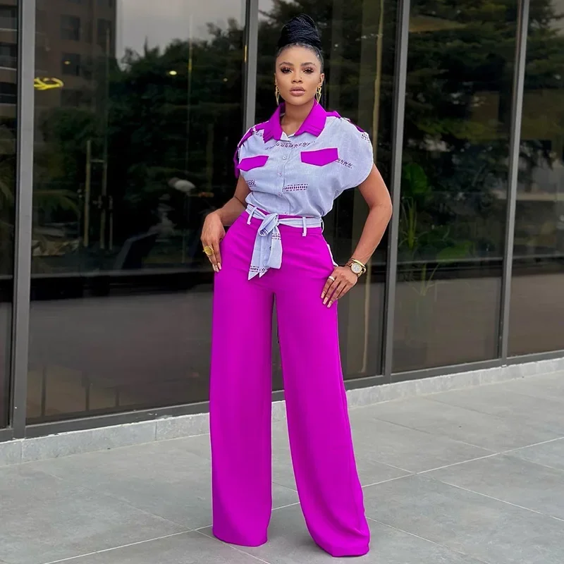 Ueteey комплекты брюк из двух предметов модная одежда женская футболка с коротким