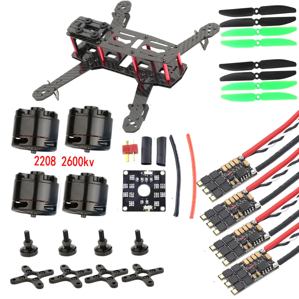 ZMR250 C250 Квадрокоптер из углеродного волокна и двигатель 2208 5030 кВ и 20A Esc и CC3D EVO Контроллер полета опора для QAV250