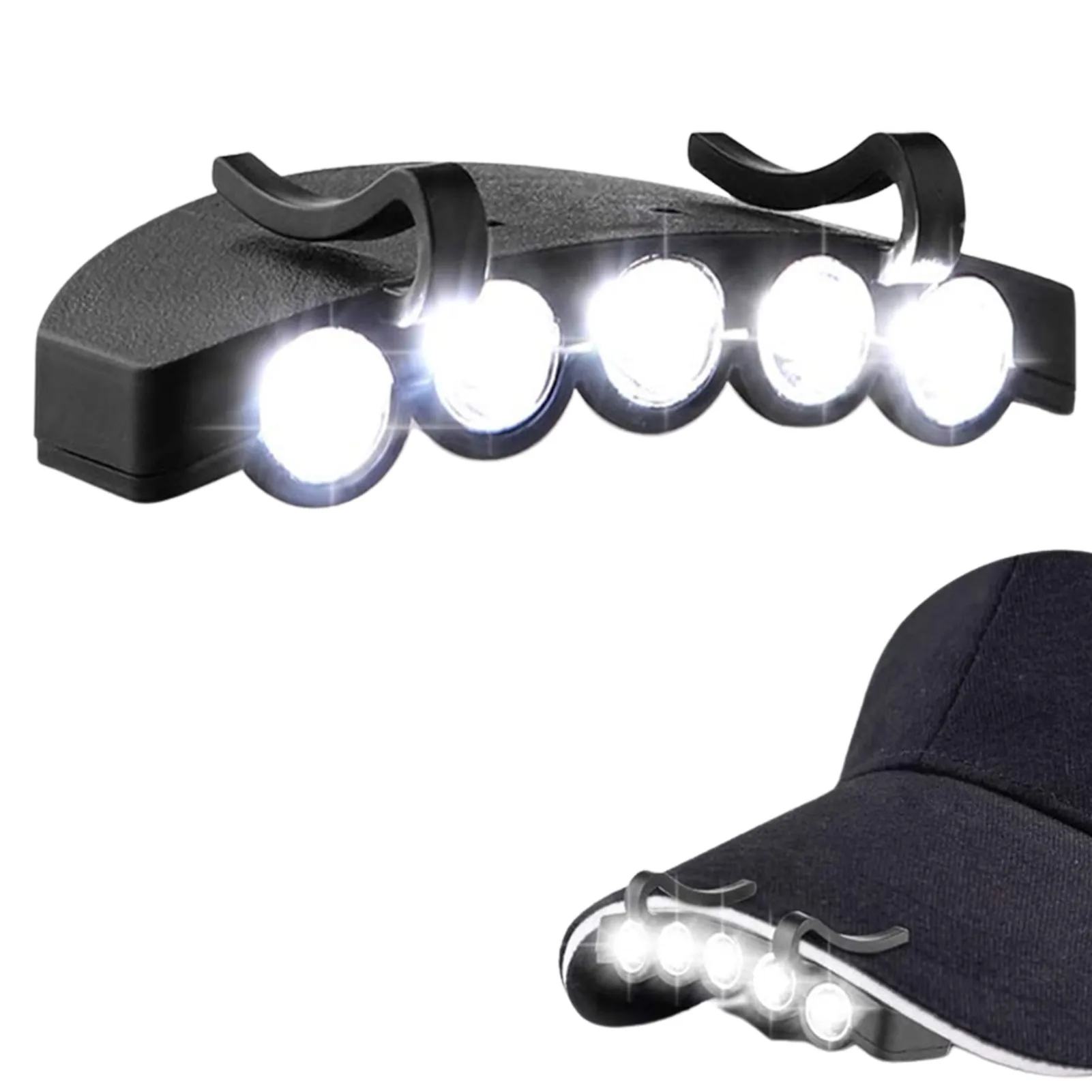 LED Cap Light Clip On 5 LED Hat Brim 