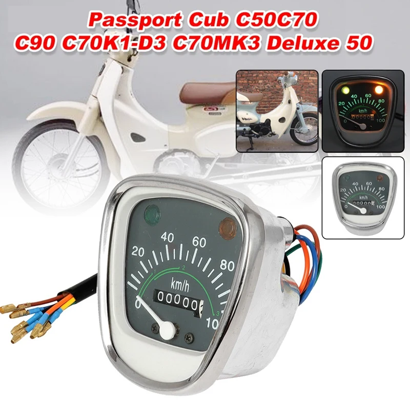 

Retro Speedometer Tachometer Odometer Instrument for Honda Passport Cub C50 C70 C90 C70MK3 Universal Gauges