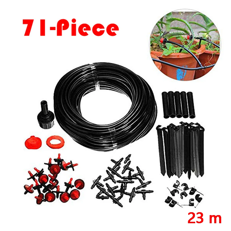 

23m DIY Automatic Garden Watering System Water Drip Irrigation System Plant Watering Kit Irrigation Drippers Mist Set