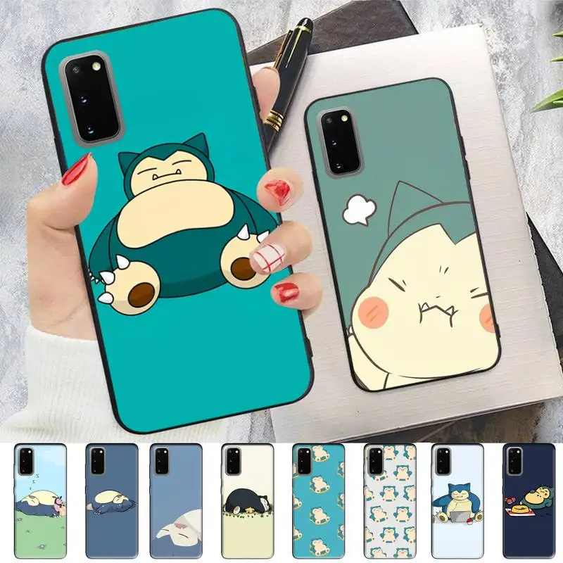 

MINISO Pokemon Snorlax Phone Case for Samsung S10 21 20 9 8 plus lite S20 UlTRA 7edge