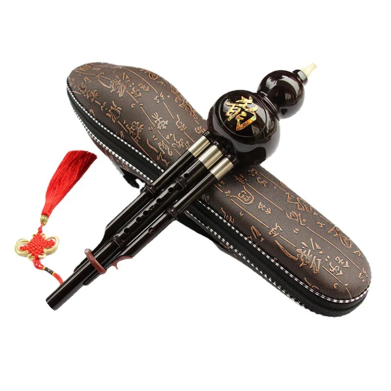 

With Box Chinese Traditional Gourd Silk Gourd Flute C/Bb Yunnan Professional Ethnic Musical Instrument with Knot Gift