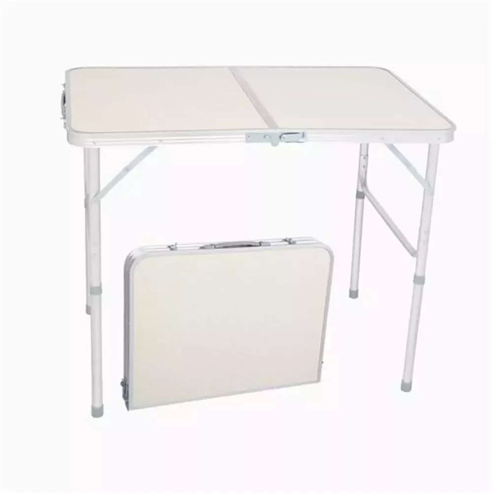 

Aluminum Alloy Folding Table in Home Use White Foldable Table 90x60x70cm