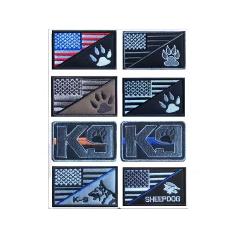 

Thin Blue Line K9 Infrared IR Reflective Service Dog Rescue Embroidery Patch Military Tactical Patches Emblem Embroidered Badges