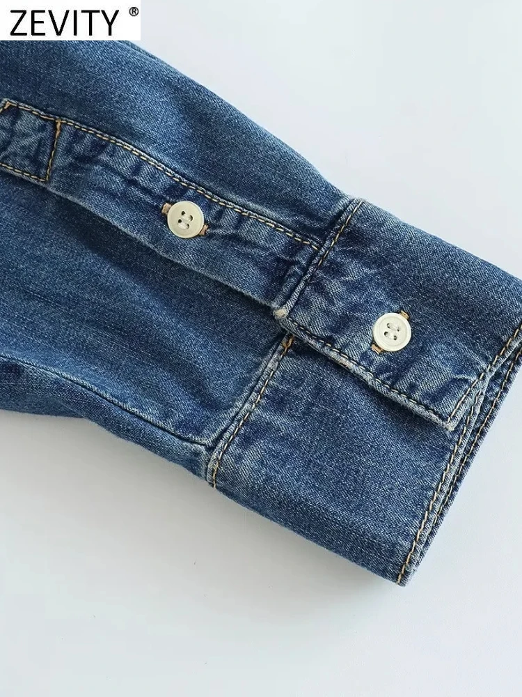 Женская джинсовая блузка Zevity LS3736